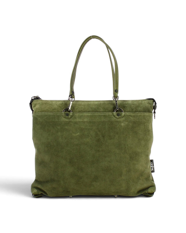 Borsa Convertibile e Trasformabile con Tracolla in Pelle e Camoscio Forest Green Verde | Gabs G3 PLUS MEDIUM FOREST GREEN Gabs 