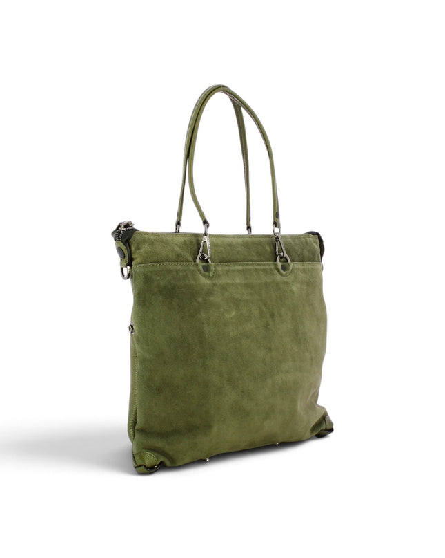 Borsa Convertibile e Trasformabile con Tracolla in Pelle e Camoscio Forest Green Verde | Gabs G3 PLUS MEDIUM FOREST GREEN Gabs 