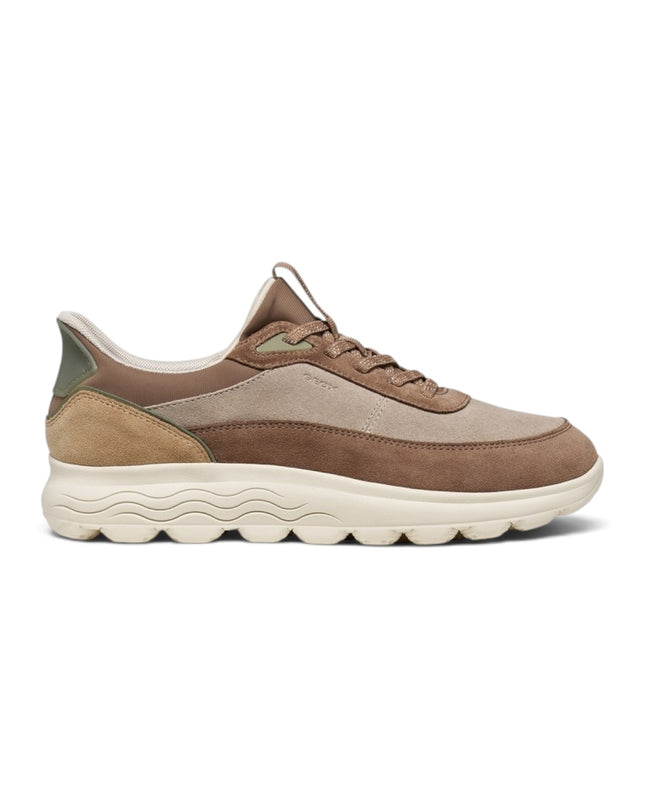 Spherica Plus Sneakers Donna Bassa in Pelle e Tessuto Beige Multi | Geox D567MB SPHERICA PLUS BEIGE BROWN Geox 