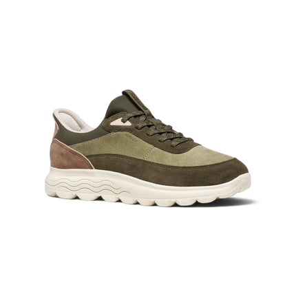Spherica Plus Sneakers Donna Bassa in Pelle e Tessuto Military Multi | Geox D567MB SPHERICA PLUS SAGE MILITARY Geox 