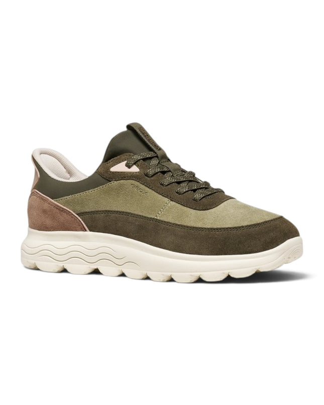 Spherica Plus Sneakers Donna Bassa in Pelle e Tessuto Military Multi | Geox D567MB SPHERICA PLUS SAGE MILITARY Geox 