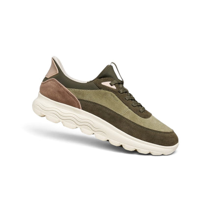 Spherica Plus Sneakers Donna Bassa in Pelle e Tessuto Military Multi | Geox D567MB SPHERICA PLUS SAGE MILITARY Geox 
