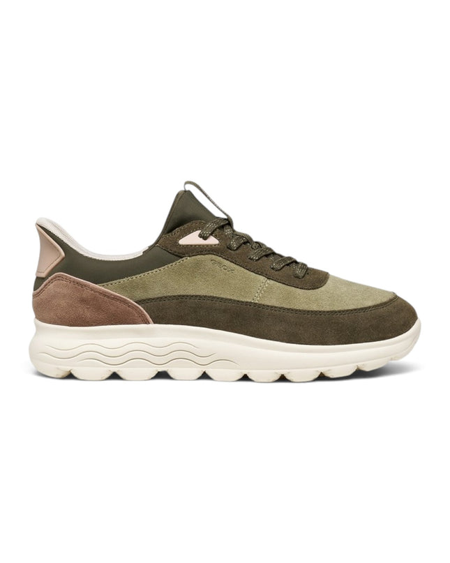 Spherica Plus Sneakers Donna Bassa in Pelle e Tessuto Military Multi | Geox D567MB SPHERICA PLUS SAGE MILITARY Geox 