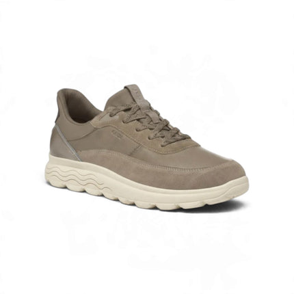 Spherica Plus Sneakers Uomo Bassa in Pelle e Tessuto Grigio Beige | Geox U56MPA SPHERICA PLUS DOVE GRAY Geox 