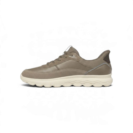 Spherica Plus Sneakers Uomo Bassa in Pelle e Tessuto Grigio Beige | Geox U56MPA SPHERICA PLUS DOVE GRAY Geox 