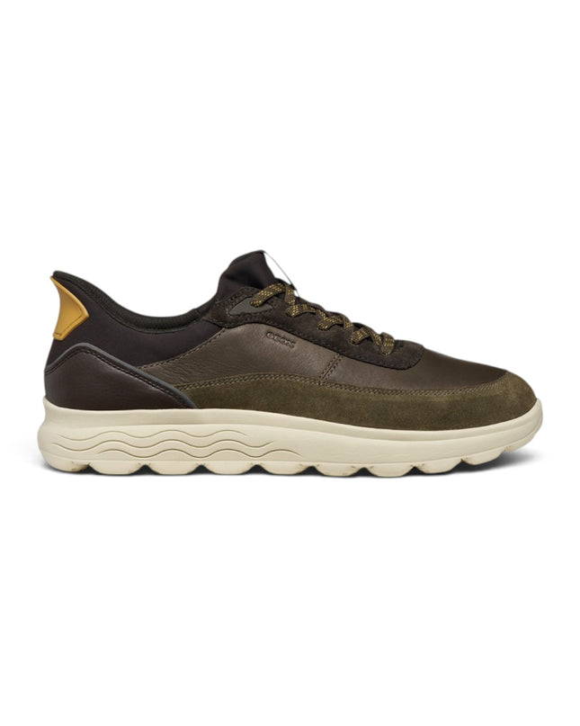 Spherica Plus Sneakers Uomo Bassa in Pelle e Tessuto Military Multi | Geox U56MPA SPHERICA PLUS MILITARY COFFEE Geox 