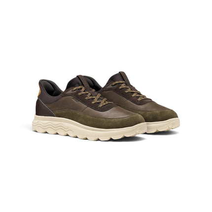 Spherica Plus Sneakers Uomo Bassa in Pelle e Tessuto Military Multi | Geox U56MPA SPHERICA PLUS MILITARY COFFEE Geox 