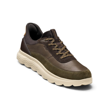 Spherica Plus Sneakers Uomo Bassa in Pelle e Tessuto Military Multi | Geox U56MPA SPHERICA PLUS MILITARY COFFEE Geox 