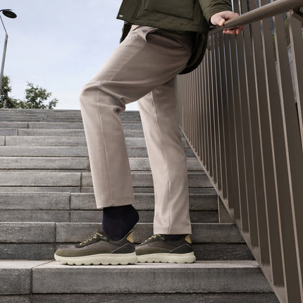Spherica Plus Sneakers Uomo Bassa in Pelle e Tessuto Military Multi | Geox U56MPA SPHERICA PLUS MILITARY COFFEE Geox 