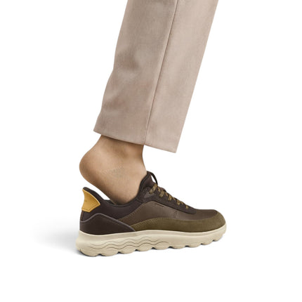 Spherica Plus Sneakers Uomo Bassa in Pelle e Tessuto Military Multi | Geox U56MPA SPHERICA PLUS MILITARY COFFEE Geox 