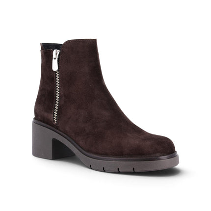 Stivaletto Donna con Tacco in Camoscio Marrone | Grunland PO1948 ROLA DARK BROWN Grunland 