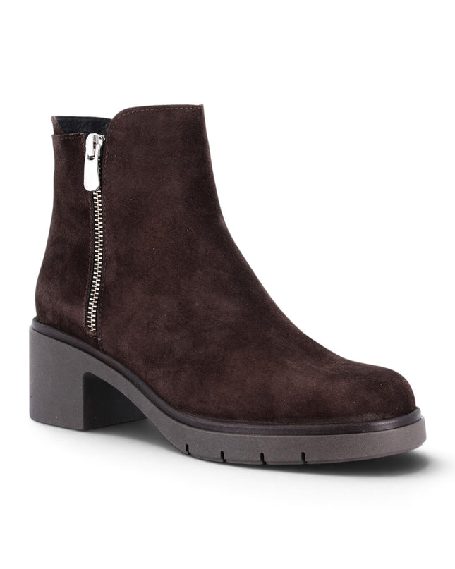 Stivaletto Donna con Tacco in Camoscio Marrone | Grunland PO1948 ROLA DARK BROWN Grunland 