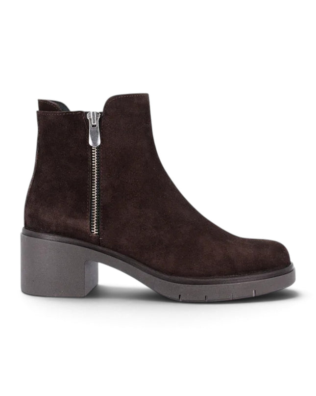 Stivaletto Donna con Tacco in Camoscio Marrone | Grunland PO1948 ROLA DARK BROWN Grunland 