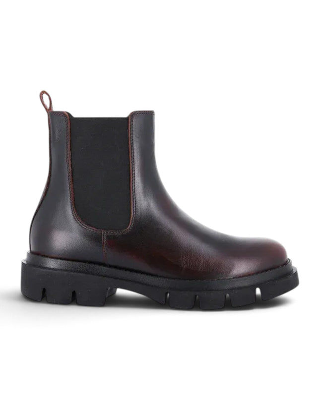 Stivaletto Donna in Pelle Tamponato Bordo | Grunland PO1951 ROCE BORDO Grunland 