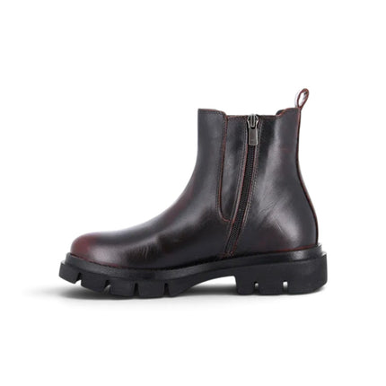 Stivaletto Donna in Pelle Tamponato Bordo | Grunland PO1951 ROCE BORDO Grunland 