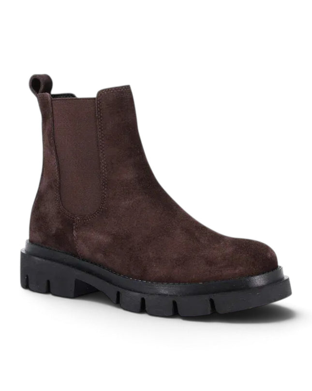 Stivaletto Chelsea Donna in Camoscio Marrone | Grunland PO1952 ROCE DARK BROWN Grunland 