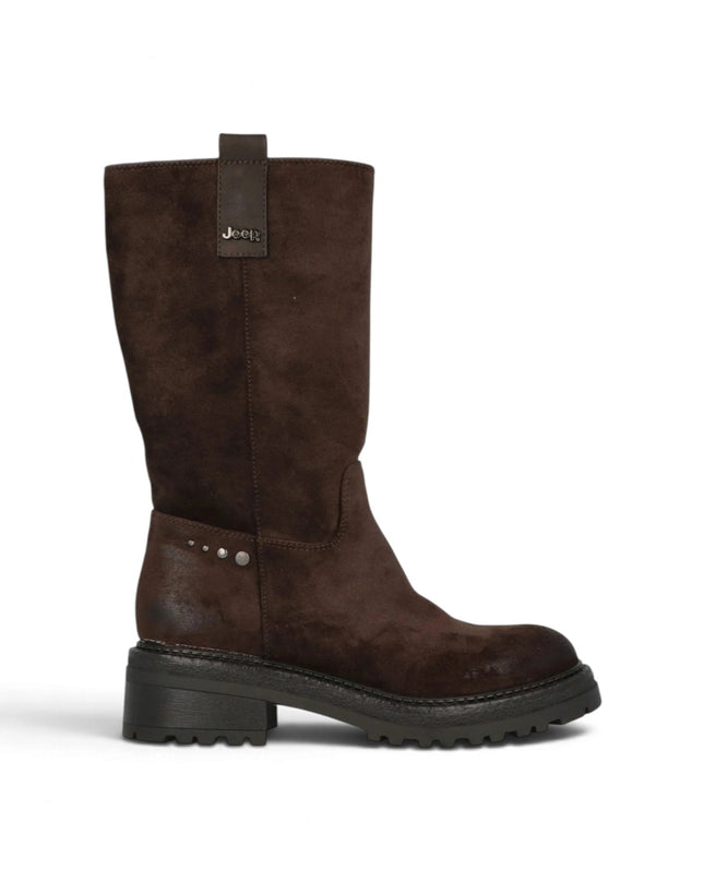 Stivale Biker con Borchie Marrone | Jeep BYWAY BOOT DARK BROWN Jeep Footwear 