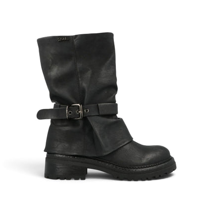 Stivale Biker con Risvolto in Ecopelle Nera | Jeep BYWAY FOLD BLACK Jeep Footwear 