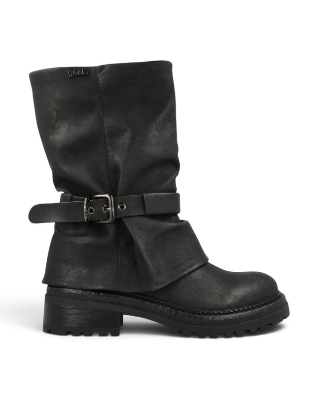 Stivale Biker con Risvolto in Ecopelle Nera | Jeep BYWAY FOLD BLACK Jeep Footwear 