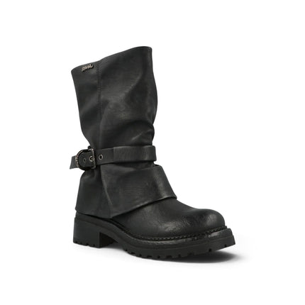 Stivale Biker con Risvolto in Ecopelle Nera | Jeep BYWAY FOLD BLACK Jeep Footwear 
