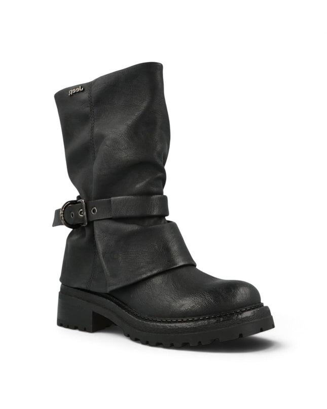 Stivale Biker con Risvolto in Ecopelle Nera | Jeep BYWAY FOLD BLACK Jeep Footwear 