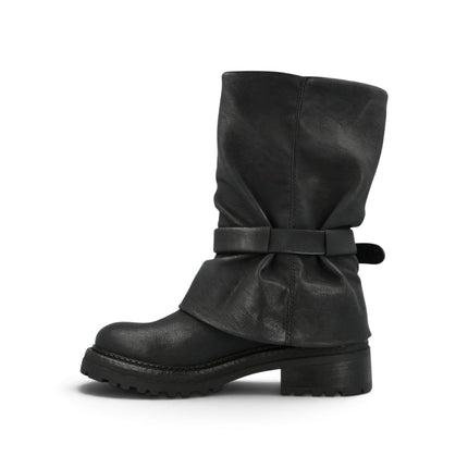 Stivale Biker con Risvolto in Ecopelle Nera | Jeep BYWAY FOLD BLACK Jeep Footwear 