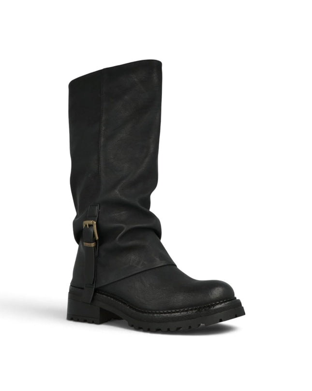 Stivale Biker in Ecopelle Nera | Jeep BYWAY FOLD HI BLACK Jeep Footwear 