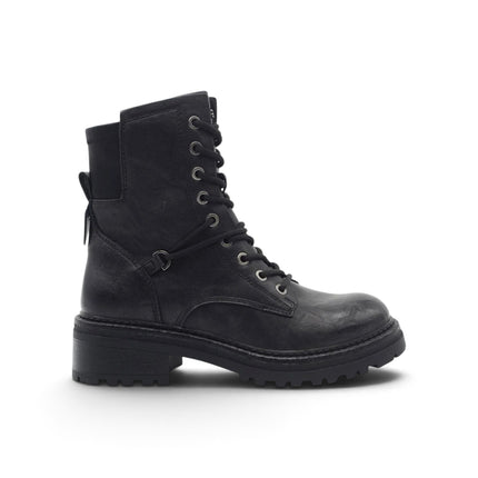 Anfibio Combat Donna con Lacci e Zip Nero | Jeep BYWAY LACE BLACK Jeep Footwear 