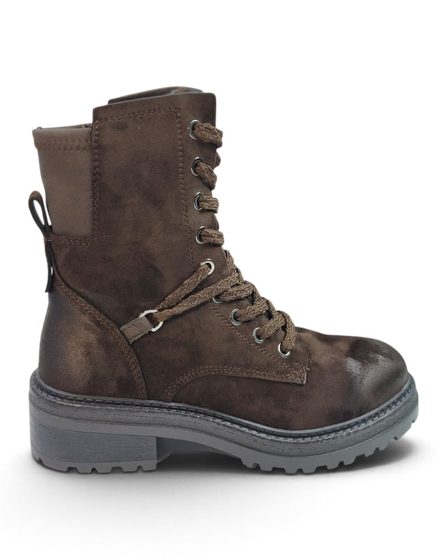 Anfibio Combat Donna con Lacci e Zip Marrone | Jeep BYWAY LACE BROWN Jeep Footwear 