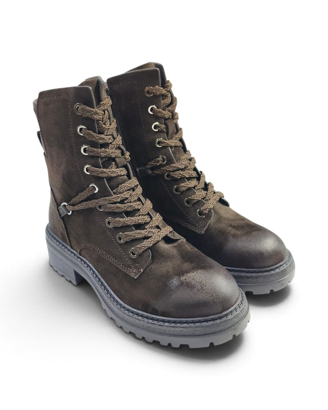 Anfibio Combat Donna con Lacci e Zip Marrone | Jeep BYWAY LACE BROWN Jeep Footwear 