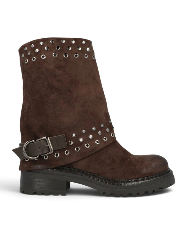 Stivale Tubolare con Risvolto e Borchie Marrone | Jeep BYWAY STUDS BROWN Jeep Footwear 