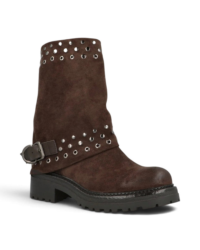 Stivale Tubolare con Risvolto e Borchie Marrone | Jeep BYWAY STUDS BROWN Jeep Footwear 