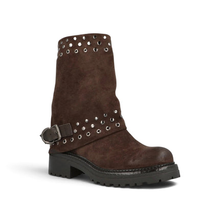 Stivale Tubolare con Risvolto e Borchie Marrone | Jeep BYWAY STUDS BROWN Jeep Footwear 