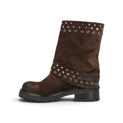Stivale Tubolare con Risvolto e Borchie Marrone | Jeep BYWAY STUDS BROWN Jeep Footwear 