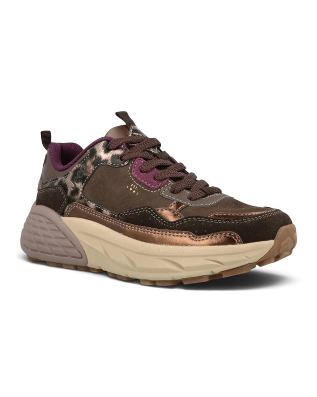 Sneakers Donna in Camoscio Multicolor Marrone Animalier | Jeep GROOVE DARK BROWN Jeep Footwear 