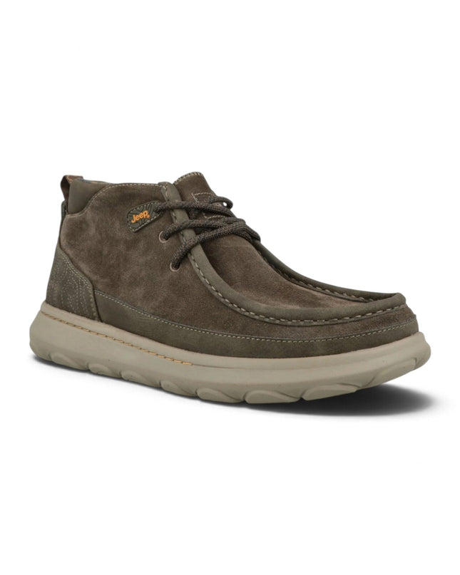 Stivaletti Polacchine Uomo in Camoscio Verde Military | Jeep KAUAI WALLA MID MILITARY Jeep Footwear 
