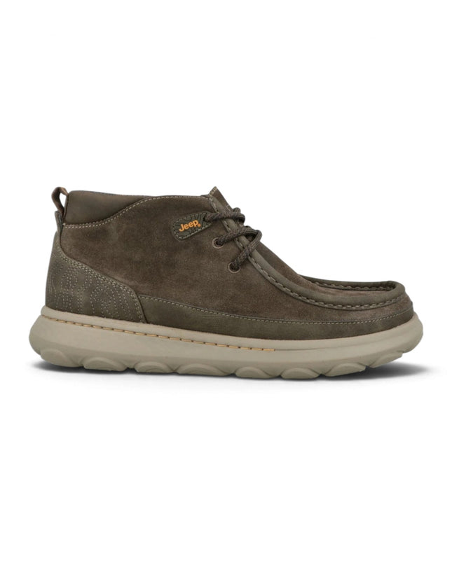 Stivaletti Polacchine Uomo in Camoscio Verde Military | Jeep KAUAI WALLA MID MILITARY Jeep Footwear 