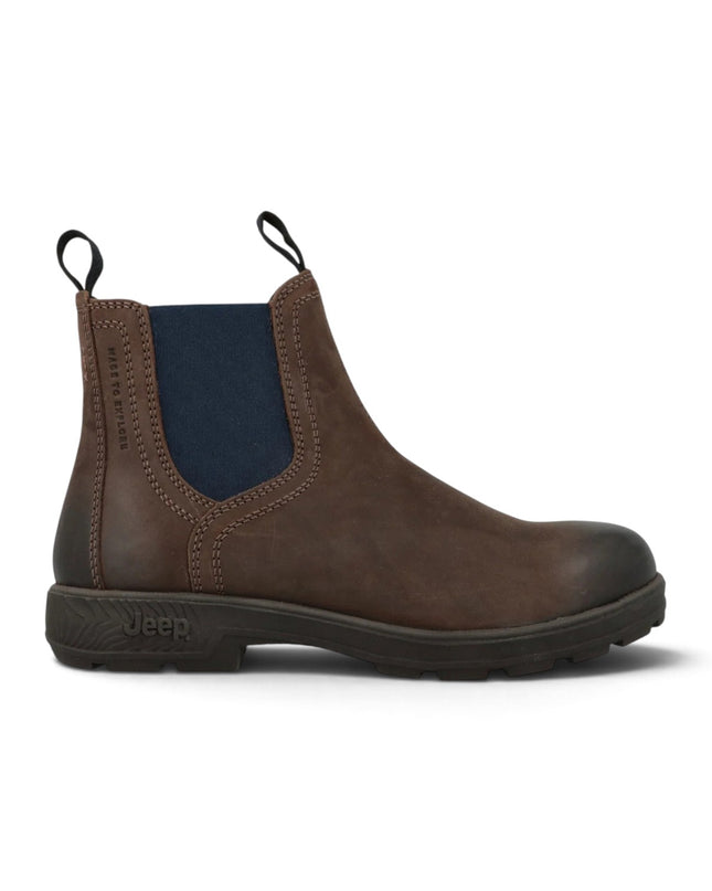 Stivaletto Chelsea Uomo in Pelle Marrone | Jeep Footwear QUAD BLUE Jeep Footwear 