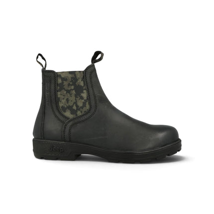 Stivaletto Chelsea Uomo in Pelle Nera | Jeep Footwear QUAD MILITARY Jeep Footwear 