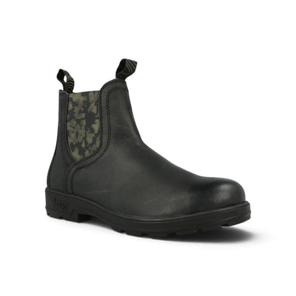 Stivaletto Chelsea Uomo in Pelle Nera | Jeep Footwear QUAD MILITARY Jeep Footwear 