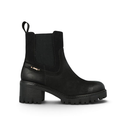 Stivaletti Donna con Tacco Nero | Jeep RAVEN CHELSEA BLACK Jeep Footwear 