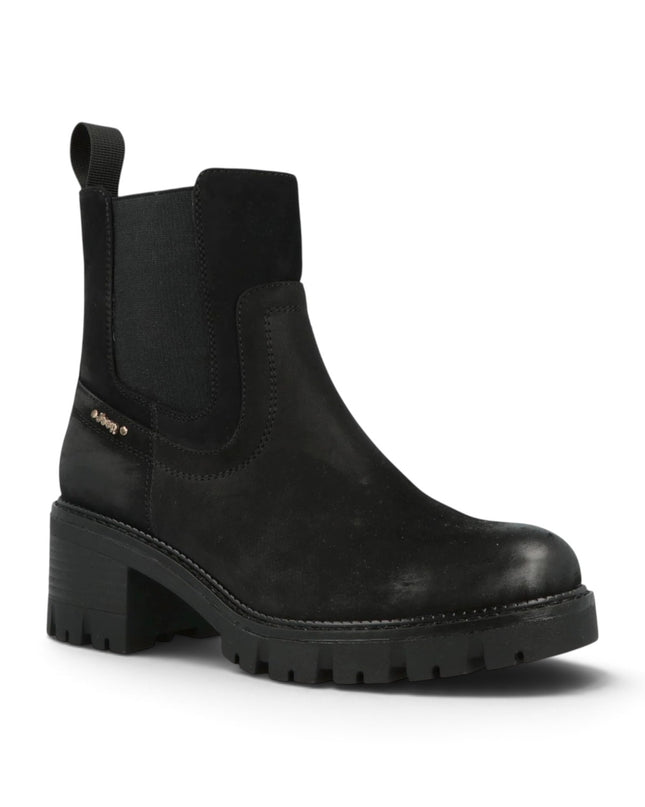 Stivaletti Donna con Tacco Nero | Jeep RAVEN CHELSEA BLACK Jeep Footwear 