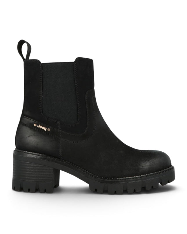 Stivaletti Donna con Tacco Nero | Jeep RAVEN CHELSEA BLACK Jeep Footwear 
