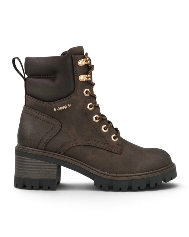 Anfibio Donna con Tacco Marrone | Jeep RAVEN LACE BROWN Jeep Footwear 
