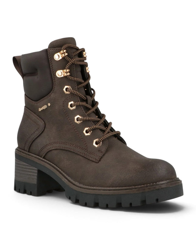 Anfibio Donna con Tacco Marrone | Jeep RAVEN LACE BROWN Jeep Footwear 