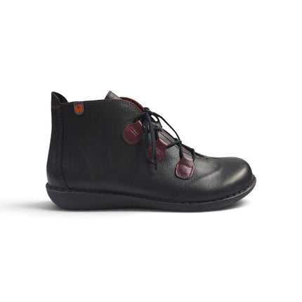 Stivaletto con Lacci in Pelle Nera | Jungla 7289 BLACK Jungla 