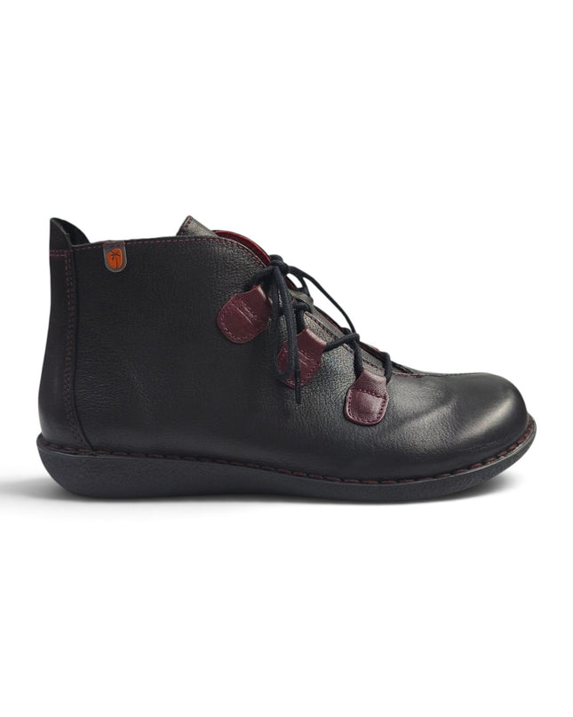 Stivaletto con Lacci in Pelle Nera | Jungla 7289 BLACK Jungla 