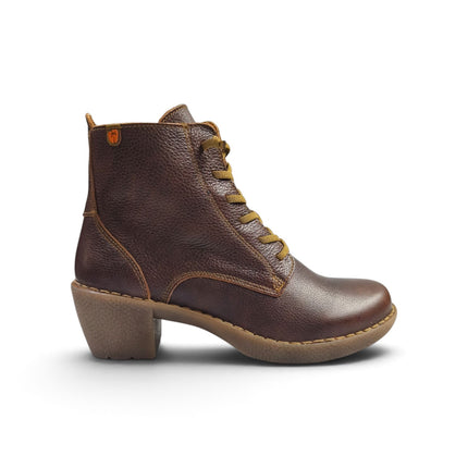 Stivaletti Donna con Tacco Lacci e Zip in Pelle Marrone Cuoio | Jungla 7512 BROWN Jungla 