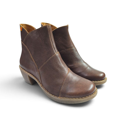 Stivaletti Donna con Tacco in Pelle Marrone Cuoio | Jungla 7518 BROWN Jungla 