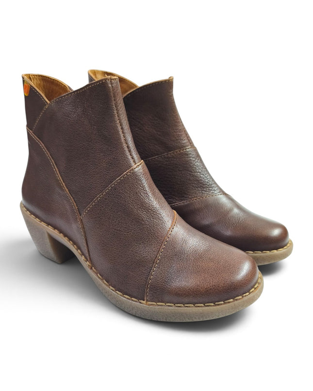 Stivaletti Donna con Tacco in Pelle Marrone Cuoio | Jungla 7518 BROWN Jungla 
